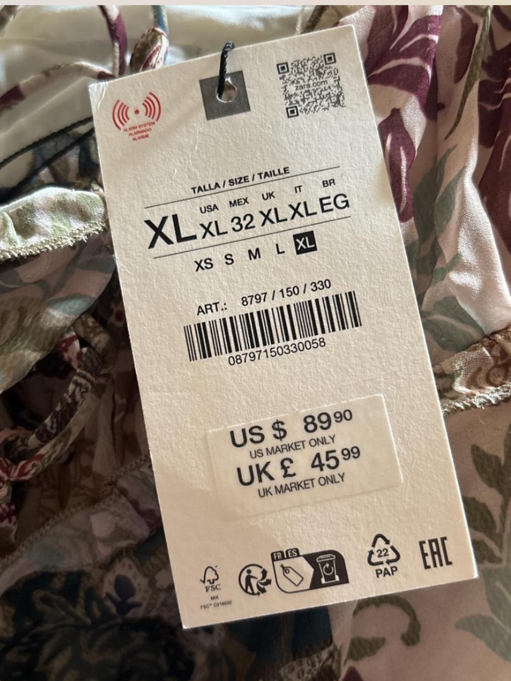 Zara Paisley Patchwork Spaghetti-Strap Maxi Dress in Neutral Mix and Blue - Picture 5 of 5